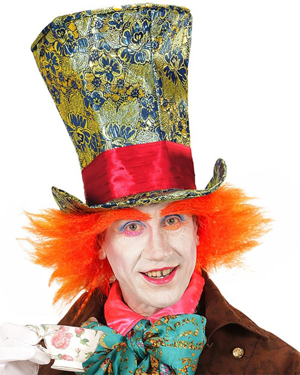 Crazy Hatter Top Hat with Hair