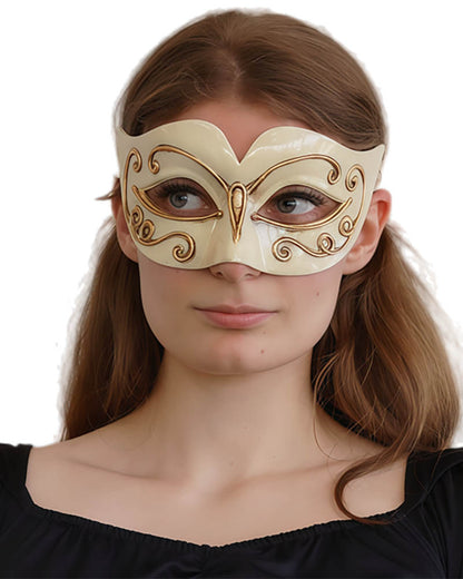Cream and Gold Masquerade Eye Mask