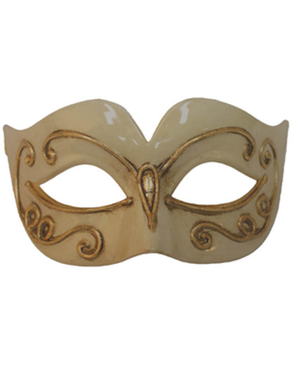 Cream and Gold Masquerade Eye Mask