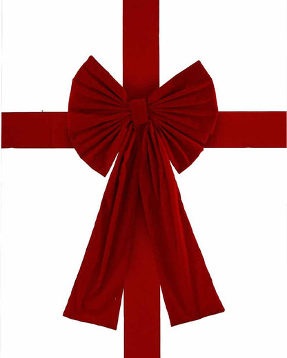 Crushed Velvet Door Bow and Sash Christmas Set