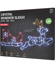 Crystal Reindeer Sleigh Flashing LED Christmas Light 1m