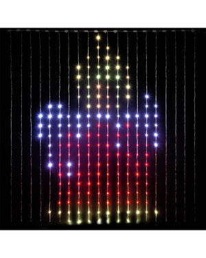 Customisable LED Christmas Curtain Lightshow with App Control 2m