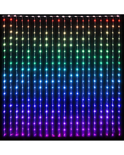 Customisable LED Curtain Lightshow with App Control 2m