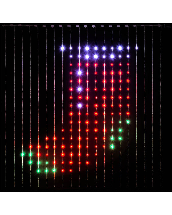 Customisable LED Christmas Curtain Lightshow with App Control 2m