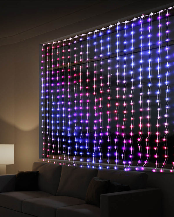 Customisable LED Christmas Curtain Lightshow with App Control 2m