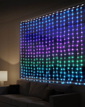 Customisable LED Christmas Curtain Lightshow with App Control 2m
