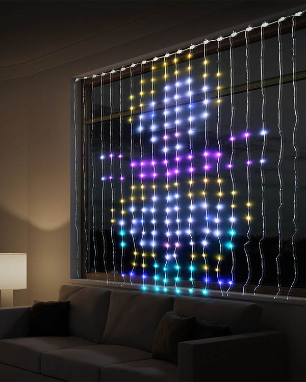 Customisable LED Christmas Curtain Lightshow with App Control 2m