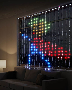 Customisable LED Christmas Curtain Lightshow with App Control 2m