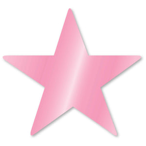 New Pink Foil Star Cutouts Pack of 5