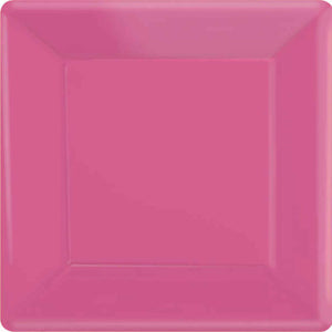 Bright Pink 17cm Square Paper Plates Pack of 20