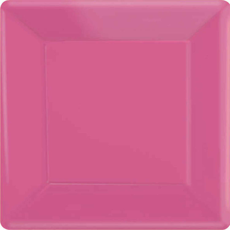 Bright Pink 17cm Square Paper Plates Pack of 20