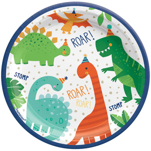 Dino-Mite Party Dinosaur 17cm Round Paper Plates FSC NPC