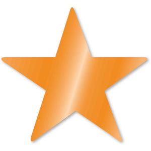 Orange Foil Star Cutouts Pack of 5