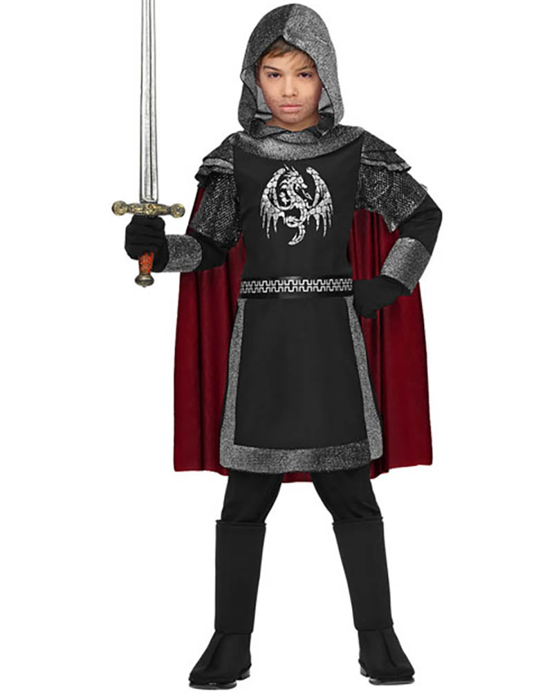 Dark Medieval Knight Boys Costume
