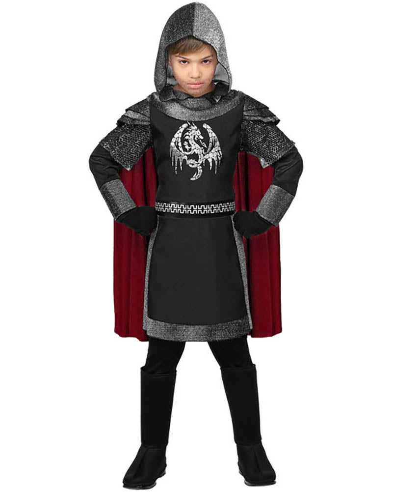 Dark Medieval Knight Boys Costume
