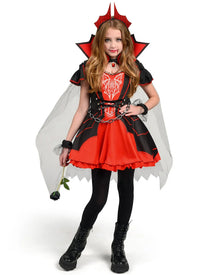 Dark Vampire Complete Girls Halloween Costume