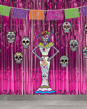 Day of the Dead Female Skeleton Jointed Cutout 1.2m