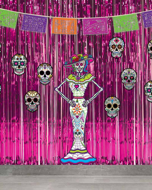 Day of the Dead Female Skeleton Jointed Cutout 1.2m