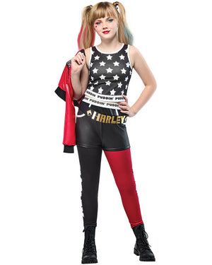 DC Comics Harley Quinn Red and Black Deluxe Girls Costume