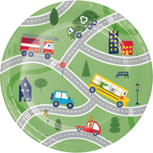 Transportation Time 17cm Paper Plates
