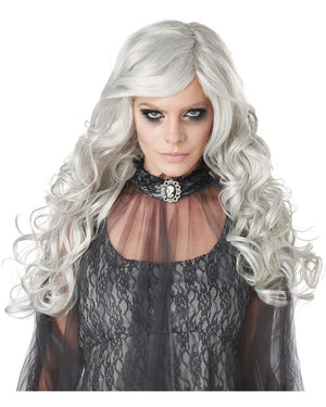 Dead Bride Long Grey Curly Wig