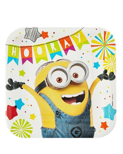 Despicable Me 3 23cm Square Paper Plates Pack of 8