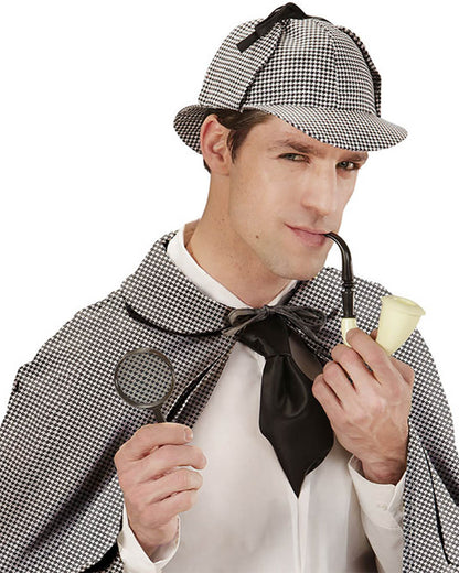 Detective Hat Pipe and Magnifying Glass Set