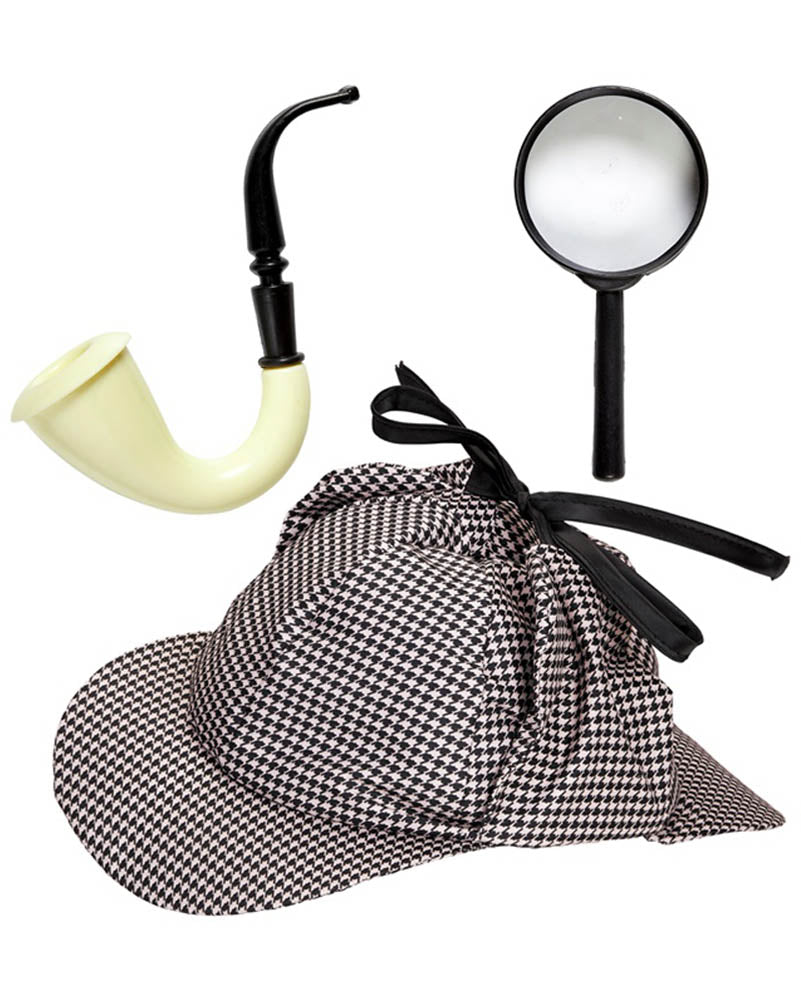 Detective Hat Pipe and Magnifying Glass Set