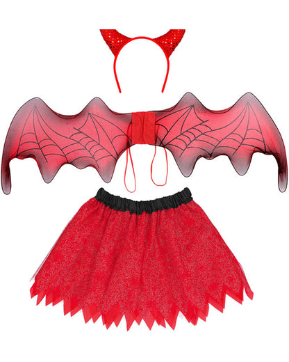 Devil Horns Wings and Tutu Kids Set