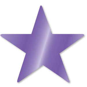 New Purple Foil Star Cutouts Pack of 5