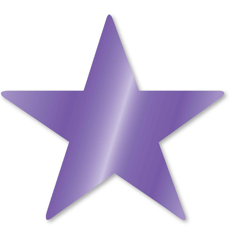 New Purple Foil Star Cutouts Pack of 5