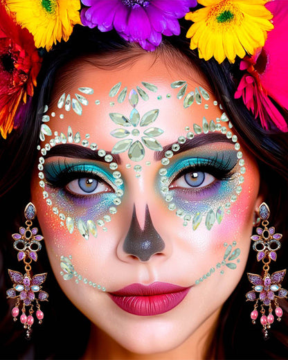 Dia De Los Muertos Diamond Face Jewels