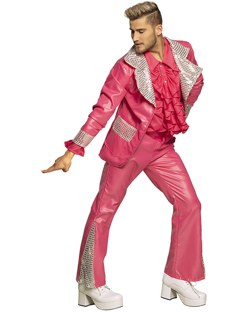70s Pink Disco King Mens Costume