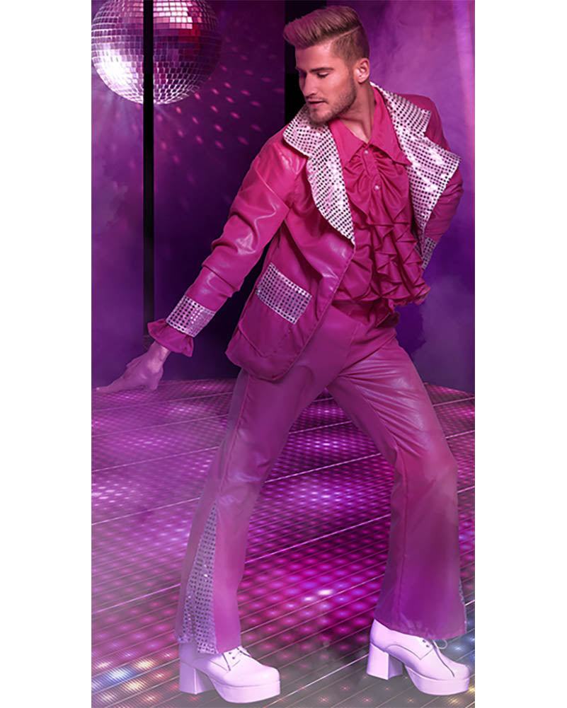 70s Pink Disco King Mens Costume