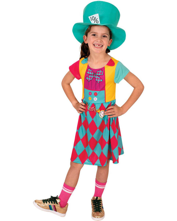 Disney Mad Hatter Colourful Girls Costume