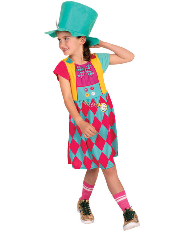 Disney Mad Hatter Colourful Girls Costume