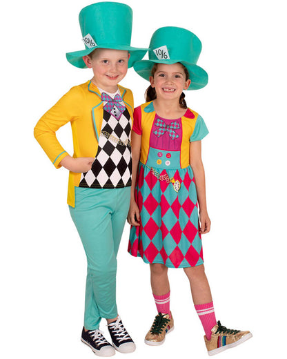 Disney Mad Hatter Colourful Girls Costume