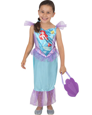 Disney Princess Ariel Girls Costume with Bag