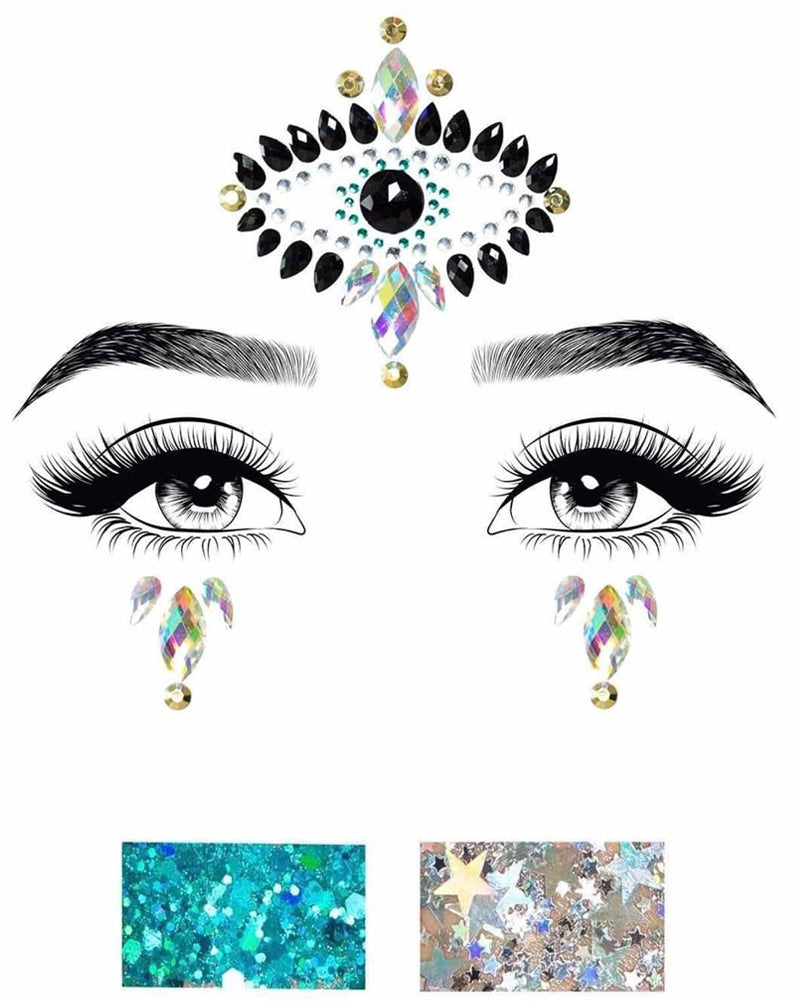 Divinity Face Jewels Sticker and Body Glitter Set
