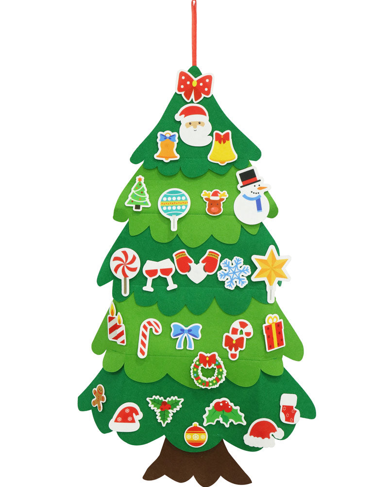 Diy Felt Wall Christmas Tree with Decorations 1m