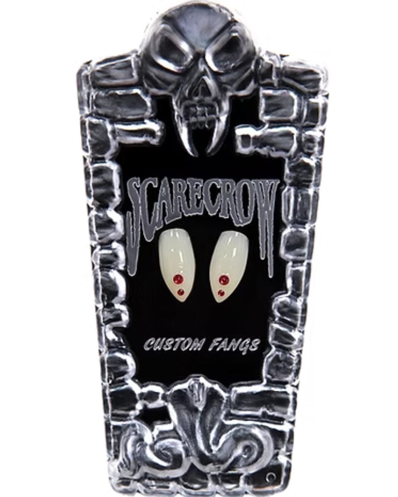 Double Blood Gem Deluxe Bling Vampire Fangs For Halloween