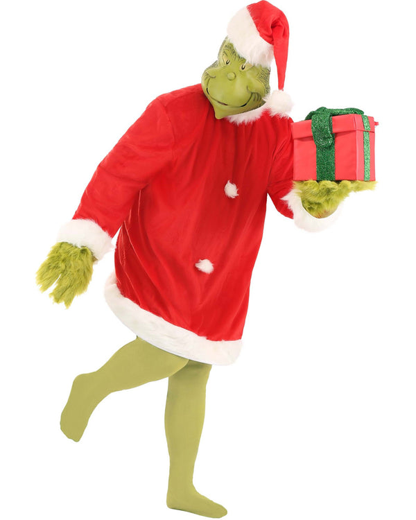 Dr Seuss The Grinch Santa Deluxe Mens Plus Size Christmas Costume