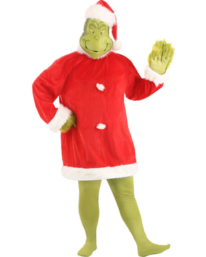 Dr Seuss The Grinch Santa Deluxe Mens Plus Size Christmas Costume