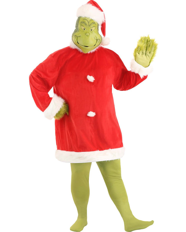 Dr Seuss The Grinch Santa Deluxe Mens Plus Size Christmas Costume