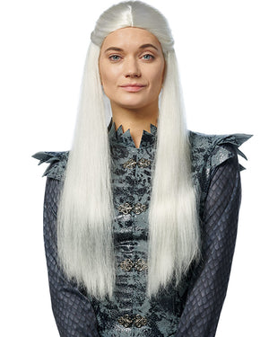 Dragon Princess Long Platinum Blonde Wig