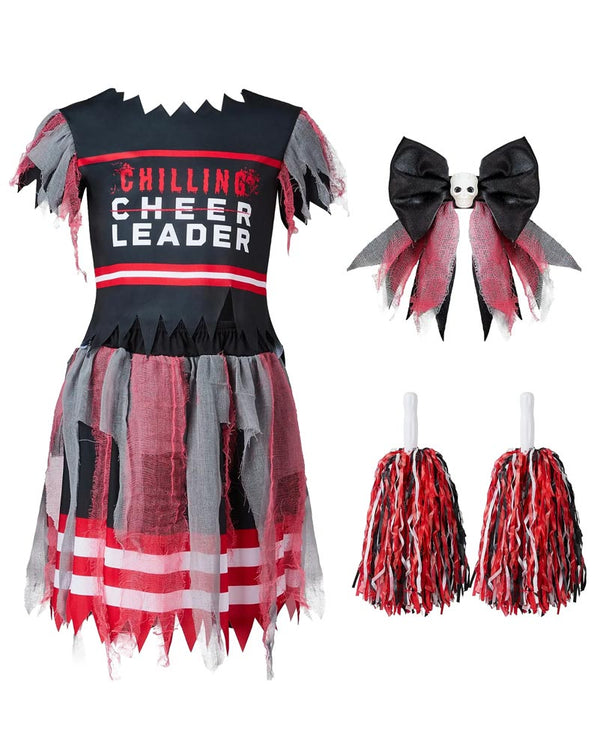Dreadful Zombie Cheerleader Girls Costume