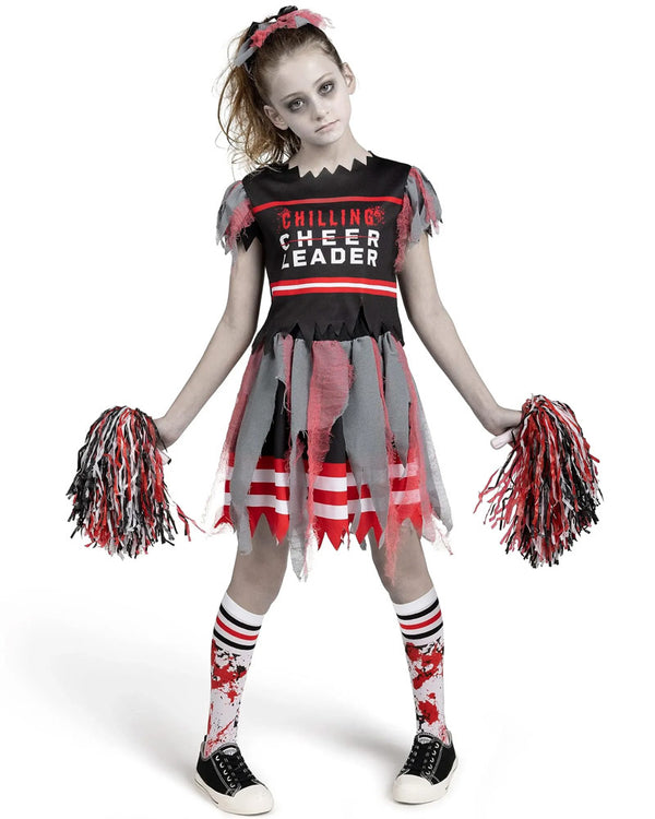 Dreadful Zombie Cheerleader Girls Costume