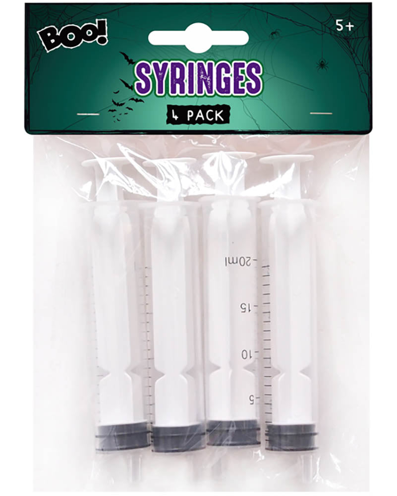Drink Syringes 20mL Pack of 4 For Halloween