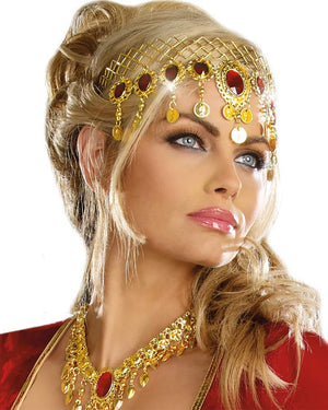 Dripping Rubies and Gold Coin Headpiece
