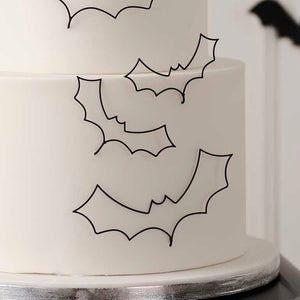 Deadly Soiree Black Wire Bat Cake Decorations Pack of 5